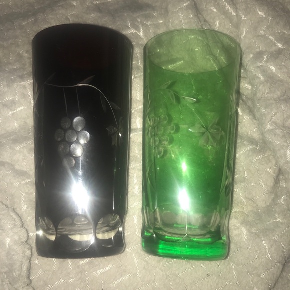 Elegant Green and Purple Crystal Glass Set marsala ajka - Picture 5 of 6